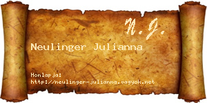 Neulinger Julianna névjegykártya